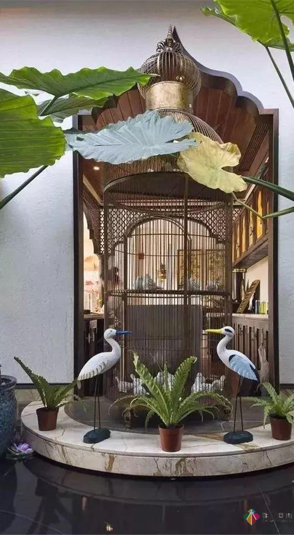 園林景觀設計中的動物小品，一不小心驚醒了精靈